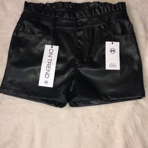 Faux leather shorts